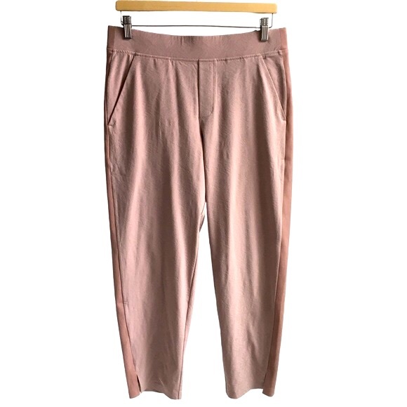 Athleta Brooklyn Textured Ankle Pants Grain Camo Mocha Latte Size 10 - Picture 3 of 17